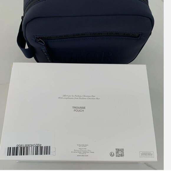 Dior Dark Blue Dopp Bag Navy Toiletry Travel Case Pouch Brand New in Box - Picture 9 of 9
